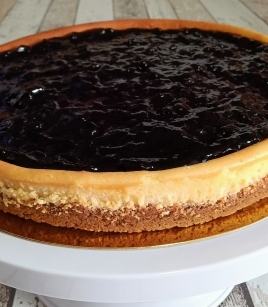 Tarta de queso con mermelada